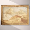 Full frame view of An art deco pastel pencil illustration, a desert plateau under the clouds