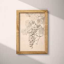 Grapes Digital Download | Still Life Wall Decor | Food & Drink Decor | Brown and Black Print | Vintage Wall Art | Kitchen & Dining Art | Housewarming Digital Download | Thanksgiving Wall Decor | Autumn Decor | Graphite Sketch