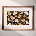 Matted frame view of A bohemian tapestry print, simple pattern