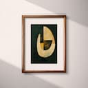 Matted frame view of An abstract contemporary oil painting, an exaggerated shape