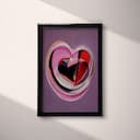 Full frame view of An abstract contemporary oil painting, a heart in a bubble