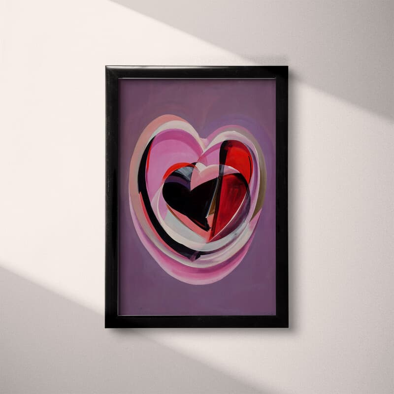 Full frame view of An abstract contemporary oil painting, a heart in a bubble