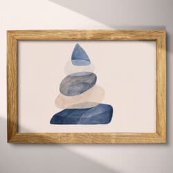 Rock Stack Digital Download | Nature Wall Decor | Abstract Decor | Gray, Black and Blue Print | Minimal Wall Art | Office Art | Grief & Mourning Digital Download | Winter Wall Decor | Pastel Pencil Illustration