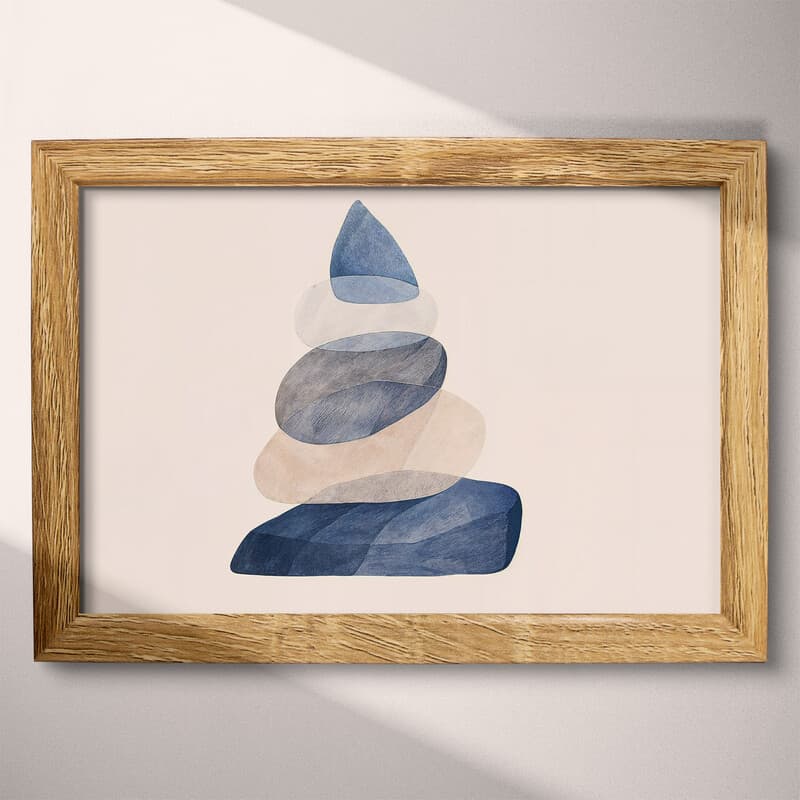 Full frame view of An abstract minimalist pastel pencil illustration, a stack of rocks