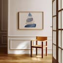 Room view with a full frame of An abstract minimalist pastel pencil illustration, a stack of rocks