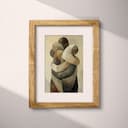 Matted frame view of An abstract vintage oil painting, a group hug