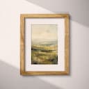 Matted frame view of A vintage oil painting, plateau landscape