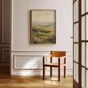 Room view with a full frame of A vintage oil painting, plateau landscape