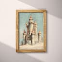 Full frame view of A vintage pastel pencil illustration, a sandcastle