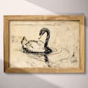 Full frame view of A vintage graphite sketch, a swan