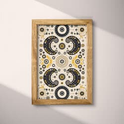 Gears Art | Mechanical Wall Art | Beige, Black, Brown and Gray Print | Industrial Decor | Office Wall Decor | Father's Day Digital Download | Autumn Art | Textile