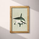 Full frame view of A cute simple illustration with simple shapes, a shark