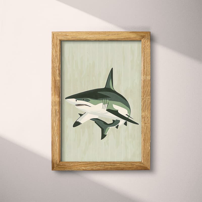 Full frame view of A cute simple illustration with simple shapes, a shark