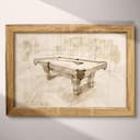 Full frame view of A vintage pencil sketch, a pool table