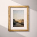 Matted frame view of An impressionist oil painting, desert plateau landscape