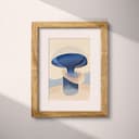 Matted frame view of An abstract art deco pastel pencil illustration, a mushroom