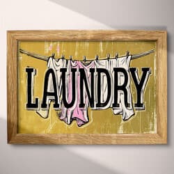 Laundry Art | Home Wall Art | Quotes & Typography Print | Brown, White, Black and Gray Decor | Vintage Wall Decor | Laundry Digital Download | Housewarming Art | Spring Wall Art | Linocut Print