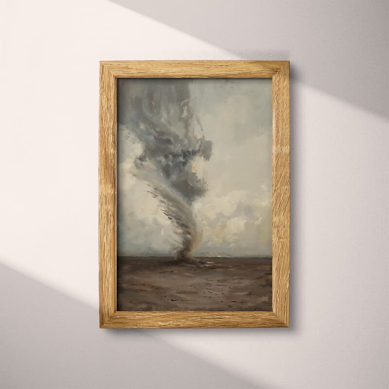 Full frame view of An impressionist oil painting, a tornado on a plain