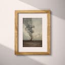 Matted frame view of An impressionist oil painting, a tornado on a plain