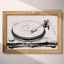 Full frame view of A vintage ink sketch, a record player