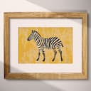 Matted frame view of A cute simple illustration with simple shapes, a zebra