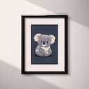 Matted frame view of A cute chibi anime cartoon drawing, a koala bear