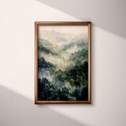 Rainforest Digital Download | Nature Wall Decor | Landscapes Decor | Black, Beige, Gray and Green Print | Impressionist Wall Art | Living Room Art | Housewarming Digital Download | Earth Day Wall Decor | Summer Decor | Oil Painting