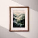 Matted frame view of An impressionist oil painting, aerial view of a rain forest