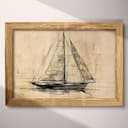 Full frame view of A vintage graphite sketch, a sailboat