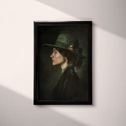 Woman Art | Portraits Wall Art | Portrait Print | Black, Brown and Beige Decor | Victorian Wall Decor | Living Room Digital Download | Autumn Art | Oil Painting