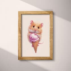 Hamster Art | Animal Wall Art | Animals Print | Gray, Brown and Black Decor | Chibi Wall Decor | Kids Digital Download | Baby Shower Art | Easter Wall Art | Summer Print | Pastel Pencil Illustration