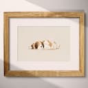 Matted frame view of A cute simple illustration with simple shapes, a dog and cat