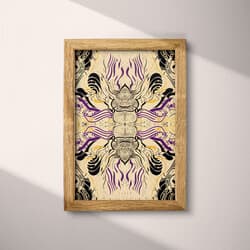 Intricate Pattern Art | Abstract Wall Art | Abstract Print | Beige, Black, Purple, Brown and Orange Decor | Maximalist Wall Decor | Living Room Digital Download | Housewarming Art | Diwali Wall Art | Autumn Print | Letterpress Print