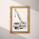 Full frame view of A vintage graphite sketch, a crane truck