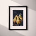 Matted frame view of An impressionist oil painting, still life of pears