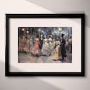 Matted frame view of A vintage oil painting, a masquerade ball