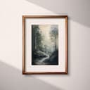 Matted frame view of An impressionist oil painting, a river landscape