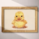 Full frame view of A cute chibi anime pastel pencil illustration, a rubber duck