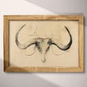 Full frame view of A vintage graphite sketch, bull horns