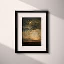 Matted frame view of An impressionist oil painting, a shooting star in the sky