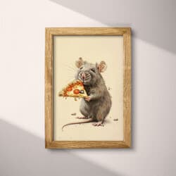 Rat Art | Animal Wall Art | Animals Print | Beige, Brown, Orange and Black Decor | Contemporary Wall Decor | Game Room Digital Download | Bachelor Party Art | Autumn Wall Art | Pastel Pencil Illustration