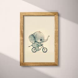 Elephant Bicycle Digital Download | Animal Wall Decor | Animals Decor | White, Black and Gray Print | Chibi Wall Art | Kids Art | Baby Shower Digital Download | Spring Wall Decor | Simple Illustration