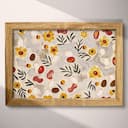 Full frame view of A farmhouse textile print, pattern of bacon and eggs