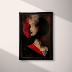 Fashion Woman Digital Download | Fashion Wall Decor | Fashion Decor | Black, Brown and Red Print | Vintage Wall Art | Living Room Art | Halloween Digital Download | Autumn Wall Decor | Oil Painting