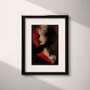 Matted frame view of An abstract vintage oil painting, a fashionable woman