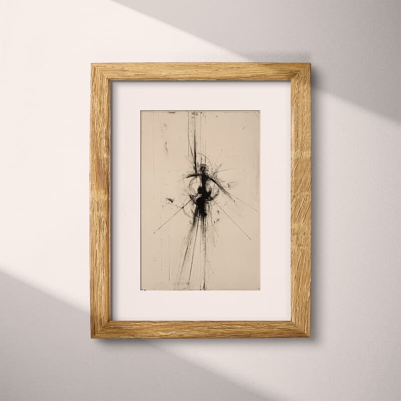 Matted frame view of An abstract vintage graphite sketch, a satellite