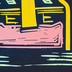 Arcade Machine Art | Gaming Wall Art | Black, Yellow, Pink, Green and Blue Print | Vintage Decor | Game Room Wall Decor | Back To School Digital Download | Halloween Art | Linocut Print