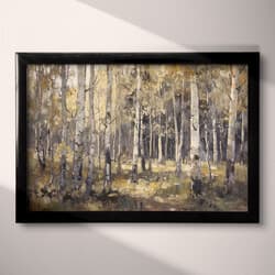 Aspen Forest Digital Download | Nature Wall Decor | Landscapes Decor | Black, Brown and Beige Print | Impressionist Wall Art | Living Room Art | Housewarming Digital Download | Thanksgiving Wall Decor | Autumn Decor | Oil Painting