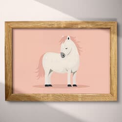 Horse Digital Download | Animal Wall Decor | Animals Decor | Pink, Gray, Black and Red Print | Cute Simple Wall Art | Kids Art | Baby Shower Digital Download | Spring Wall Decor | Simple Illustration