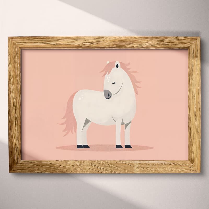Full frame view of A cute simple illustration with simple shapes, a horse